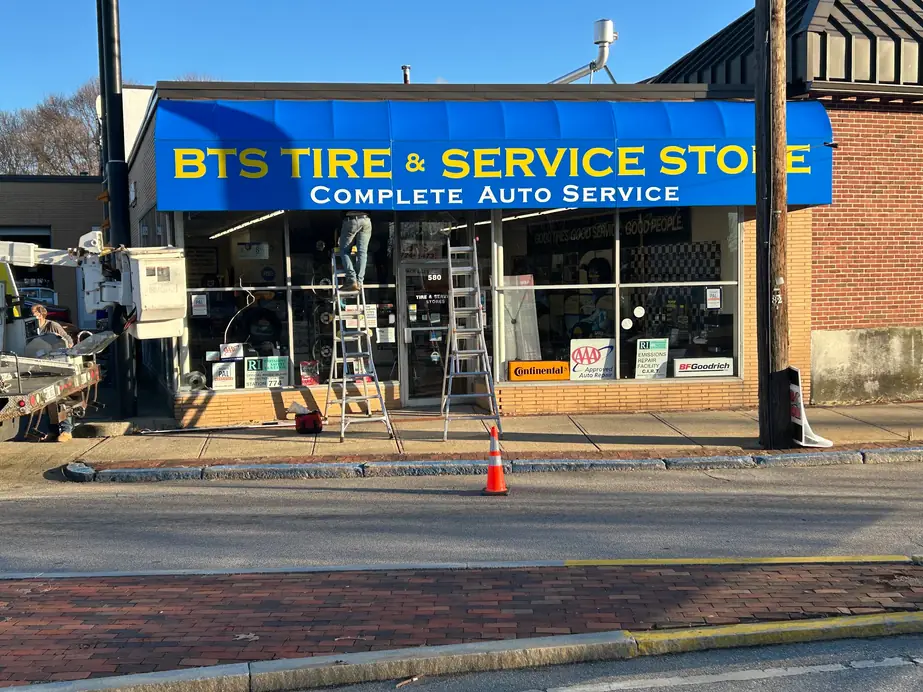 The BTS Tire & Service Store shopfront at 580 Pawtucket Ave